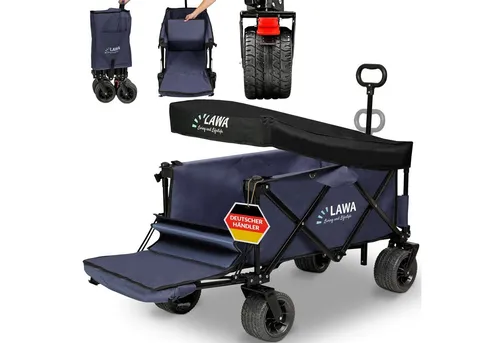 LAWA Living Bollerwagen faltbar mit Dach in blau von LAWA Living and Lifestyle