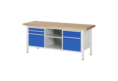 Rau Werkbank Modell 8562 – Robuste Werkbank in Blau - Hochwertige Werkbank mit den Maßen 2000 x 700 x 840 mm, ideal für professionelle Anwendungen. Stabile Konstruktion und praktische Nutzung für Ihre Projekte.