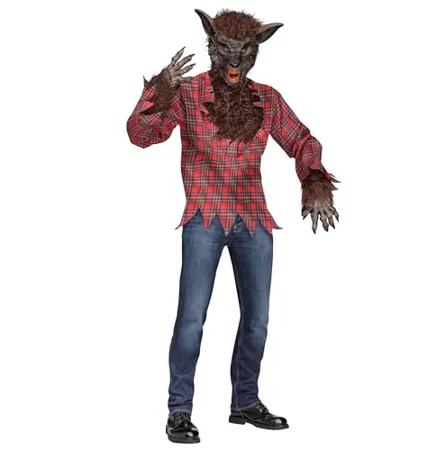 Fun World Herren Werewolf Costume Erwachsenenkostme, braun, Standard