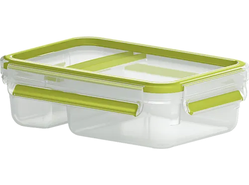 CLIP & GO Joghurtbox 0,6 Liter, Lunch-Box hellgrün/transparent, mit