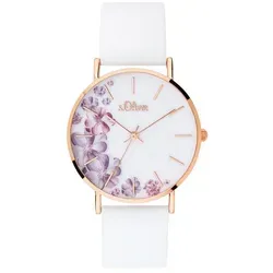 s.Oliver Quarzuhr mit Blüten-Print von s.Oliver