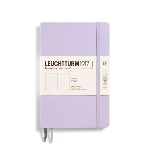LEUCHTTURM1917 368155 Notizbuch Paperback (B6+), Softcover, 123 nummerierte Seiten, Lilac, Blanko