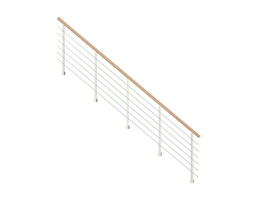 Starwood Treppengeländer Modell Kos für Stahltreppe - 8 Stufen - Metall weiß - Hochwertiges Treppengeländer Modell Kos aus pulverbeschichtetem Metall in Weiß (RAL 9003). Flexibel montierbar, ideal für Stahltreppen mit 8 Stufen. Robuste Bauweise für Sicherheit und Eleganz.