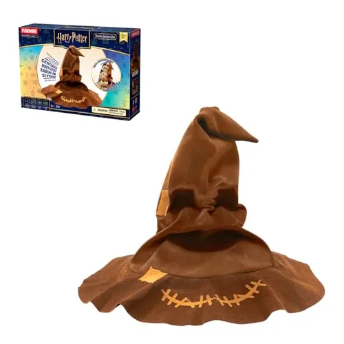 PUREMIND Harry Potter Sprechender Hut, 3D Holzpuzzle Bausatz | Offiziell lizenziert, stimmeffekt, beweglicher rand, zum zusammenbauen, für regal, vitrine, schreibtisch, deko und sammlung