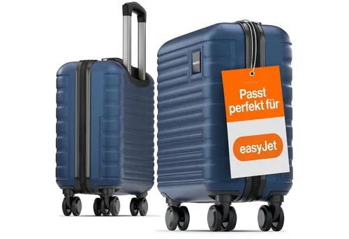 Travely Handgepäck-Trolley - Leichter Polycarbonat Koffer für Easyjet - Koffer, 45x36x20cm, ultraleicht mit nur 2,5 kg und 4 wendigen Rollen für müheloses Reisen.