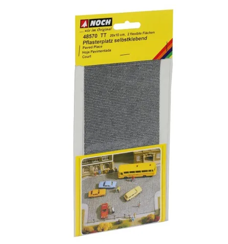 Noch 48570 Pflasterplatz 2 flexible Flächen 20 x 10 cm 1:120 Spur TT