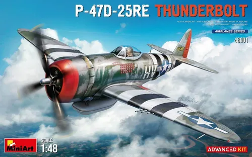 Mini Art 48001 - 1:48 P-47D-25RE Thunderbolt ADV.Kit, detaillierter Plastik Bausatz für Modellbau-Enthusiasten, ideal zum Basteln und Gestalten
