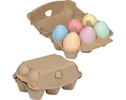 Macma Malkreide 6 Kreideeier im Pappkarton / Straßenkreide / 6 Farben