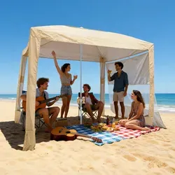 VEVOR Strand-Cabana 2,4 x 2,4 m – Tragbarer Sonnenschutz mit UPF 50+