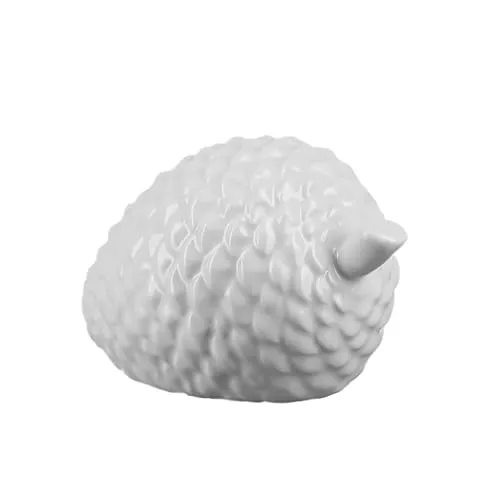 Fink weißer Deko Zapfen 11 cm aus Porzellan Tannenzapfen zum dekorieren