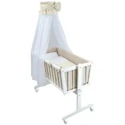 Baby-Delux Wiegenset Bettwäsche Set 6-tlg in Beige