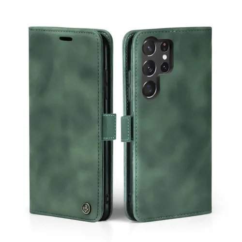 Handy Hülle für Samsung Galaxy S23 Ultra Klapp Magnet Smartphone Cover Case Grün