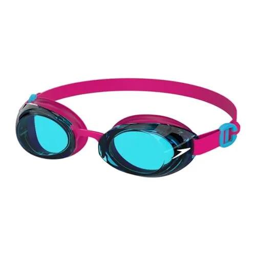 Speedo Unisex Kinder Jet 2.0 Schwimmbrille | Verbesserte Sicht Schwimmbrille, Electric Pink/Azure Blue, Einheitsgröße