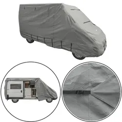 Schutzhülle Wohnwagen & Kastenwagen 615x210x227 - Schutzabdeckung für Kastenwagen bis 615 cm, wasserfest und UV-beständig. Mit seitlichen Reißverschlüssen für einfachen Zugang und stabilen Befestigungen für optimalen Halt.