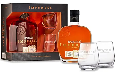 Barceló Imperial Rum 38% Vol. 0,7l Geschenkbox mit Gläsern