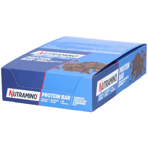 Nutramino Protein Bar - Crunchy Chocolate & Brownie, 12 x 55 g - Energieriegel, reich an Protein für Muskelaufbau und Regeneration, ideal für Sportler und Fitness-Enthusiasten.
