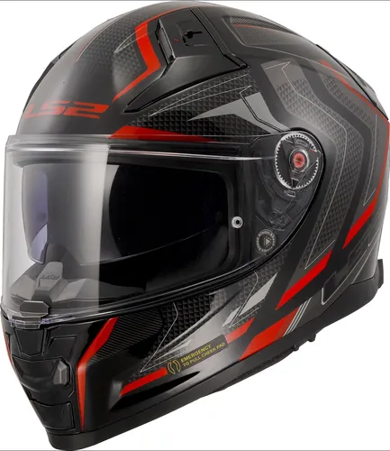 LS2 FF811 Vector II Alizer Integralhelm - Schwarz/Grau/Rot - XL - Motorradhelm mit Twin Shield System, kratzfestem Visier und hypoallergenem, atmungsaktivem Innenfutter für maximalen Komfort und Sicherheit.