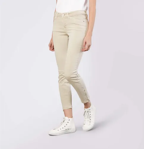 MAC 7/8-Jeans Dream Chic - Beige/Braun mit Reißverschluss - Feminine 7/8-Jeans in elastischem Denim, verkürzte Form mit stylishen Reißverschlussdetails für einen figurschmeichelnden Look.