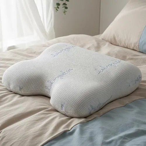 KoKoTex® Comfort Orthopädisches Nackenkissen – Ergonomisches Memory Foam Kopfkissen für Seitenschläfer & Rückenschläfer, Gesundheitskissen gegen Nackenschmerzen, Anti-Falten Schlafkissen 55×40×12 cm