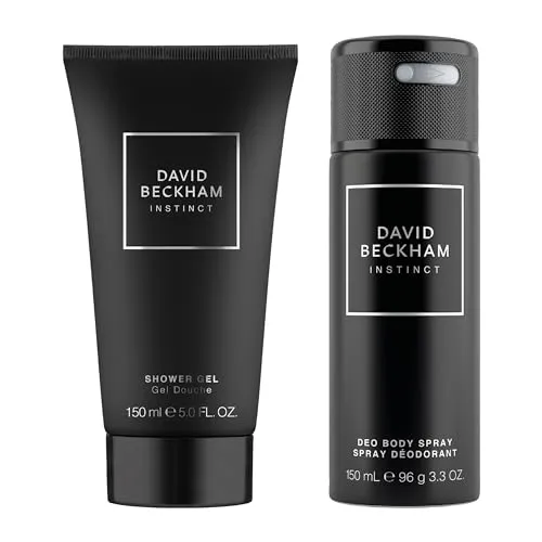 David Beckham, Geschenkset für Ihn Instinct, mit Körperspray-Deodorant & Duschgel, unwiderstehliche Fougère-Zitrus-Duftnote, 150ml & 150ml