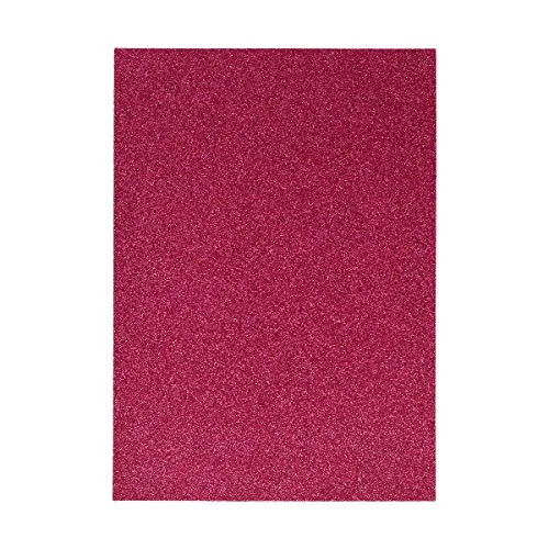 Glitzer Moosgummi Platte - DIN A4 - MAGENTA / PINK - 1 Bogen