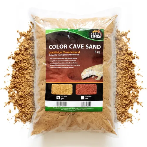 Color Cave Sand gelb 5 kg Terrariensand grabfähig Lehmsand Bodengrund Terrarium