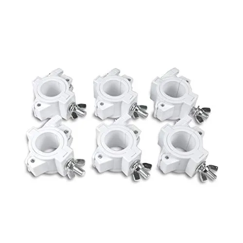 FLEXI CLAMP Set (6 Stück) - Kunststoff-Klammer f. Traversen, Half-Coupler 50/35mm … (weiss)