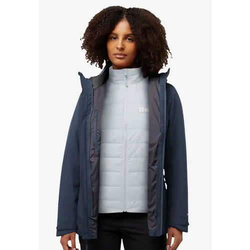 Jack Wolfskin Hunberg 3IN1 Jacket W – Vielseitige Damenjacke für jedes Wetter - Doppeljacken & Multifunktionsjacken für Damen, 3in1-Design aus recycelten Materialien für optimalen Wetterschutz und Wärme, ideal für Outdoor-Abenteuer.