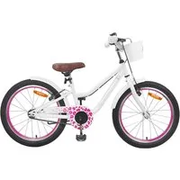 vidaXL Kinderfahrrad 20 Zoll für 6-11 Jahre alt – Weiß - Modernes Kinderfahrrad mit stabilem Stahlrahmen und verstellbarem Sattel für wachsende Fahrer. Ideal für Stadt- und Parkfahrten, kombiniert Stil und Komfort für kleine Entdecker.
