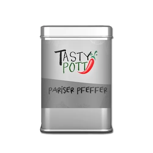 Tasty Pott Pariser Pfeffer Mix | Gewürzmischung | Gewürz | Französische Küche | Pepper | Natürlich würzig | Geschmacksintensiv | 70g Dose