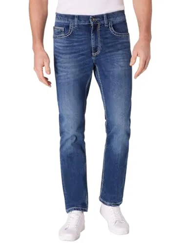 Pioneer Authentic Jeans Straight-Jeans Rando - Casual Jeans in Blau mit dicken Nähten, aus 99% Baumwolle für hohen Tragekomfort, ideal für lässige Looks.