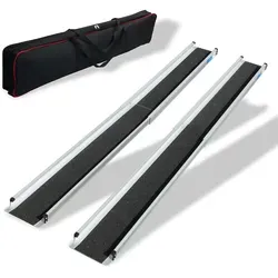 TRUTZHOLM Auffahrrampe 2 x Teleskoprampe - Transportgeräte & Rampen, teleskopierbare Aluminium-Rollstuhlrampen mit einer maximalen Belastbarkeit von 272 kg, ideal für den Outdoor-Einsatz.