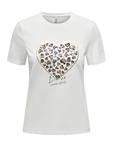 ONLY Onltanya Life Reg S/S Leo Print Top JRS