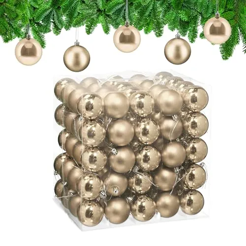 relaxdays Weihnachtsbaumkugel 100er Set in beige von Relaxdays