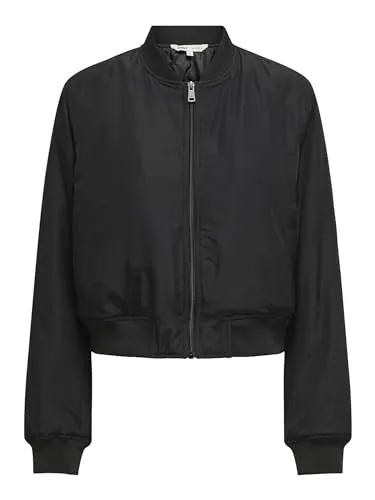 ONLY Damen Blousonjacke ONLALMA Bomber OTW NOOS, Schwarz, M - Elegante Blousonjacke mit regulärer Passform. Weiche Haptik und angenehmes Tragegefühl für stilbewusste Damen. Ideal für vielseitige Outfits.