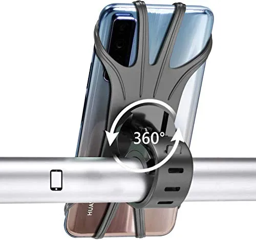 Zoeson Fahrrad-Telefonhalter Für 4,0-6,3 Zoll Universal-Handy-Halter Fahrradlenker Clip Stand GPS-Halterung (Schwarz-2)