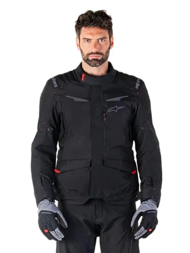 Alpinestars ST-1 Textiljacke wasserdicht - Schwarz - L - Motorradjacke für ganzjährigen Komfort, wasserdicht und ergonomisch gestaltet, ideal für Abenteuer-Tourenfahrer. Mit abnehmbaren Thermofutter und hervorragendem Aufprallschutz.
