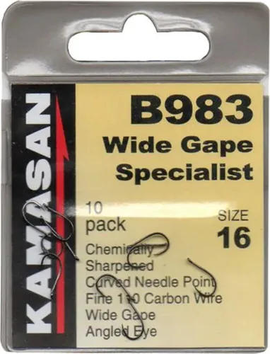 Angelhaken Karpfenhaken Kamasan B983 Widerhaken Größe 10