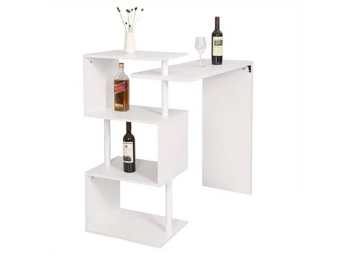 WOLTU Bartisch mit drehbarem Design - Bartisch & -theken mit S-förmigem, drehbarem Regal für optimalen Platz und modernen Stil. Ideal als Beistelltisch oder Küchentheke, robust und einfach zu montieren.