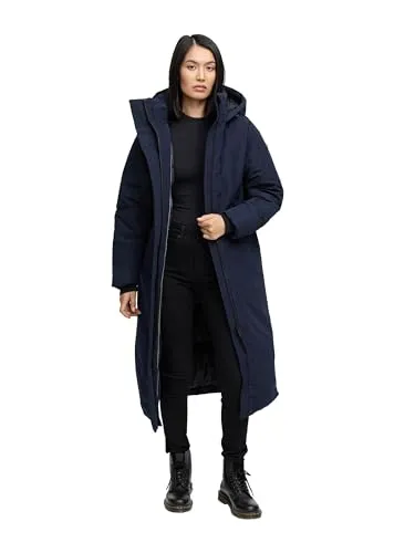 Navahoo Damen Mantel mit magnetischer Abdeckleiste und Rucksackträgern – Warme Winterjacke für eisige Tage - Stylischer Oversized-Mantel für extreme Kälte. Robustes Material schützt vor Wind, während die voluminöse Wattierung für ein kuscheliges Tragegefühl sorgt. Ideal für winterliche Abenteuer und urbane Eleganz.
