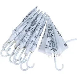 10er Set Regenschirme zum Bemalen - Basteln und kreative Gestaltung mit 10 weißen Regenschirmen – ideal für Kinder, um ihre Fantasie auszuleben und die Feinmotorik zu fördern.