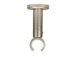 Deckenträger für Gardinenstangen mit 20 mm Durchmesser in Edelstahloptik - variabler Deckenabstand