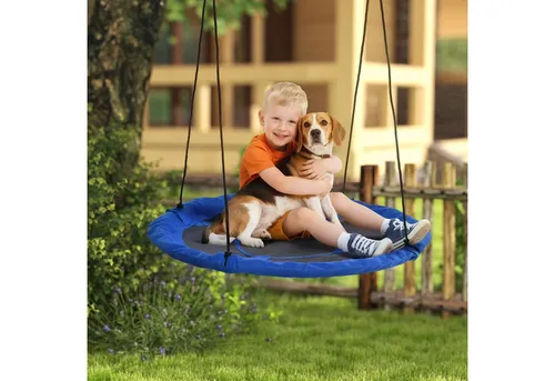 Outsunny Runde Nestschaukel für Kinder - Spielzelte: Robuste und wetterfeste Nestschaukel mit 110 cm Durchmesser, ideal für den Garten und perfekte für mehrere Kinder.