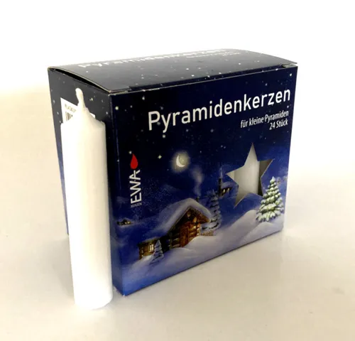 24er Set Pyramiden Kerzen, D14x74mm, für kleine Pyramiden, PK24/240010, Germany