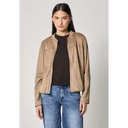 STREET ONE STUDIO Lederimitatjacke mit Rundhalsausschnitt