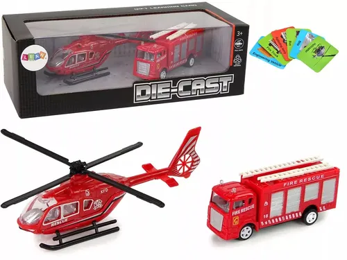 Zestaw Autek Straż Pożarna Naciąg LEAN Toys 5904665999950