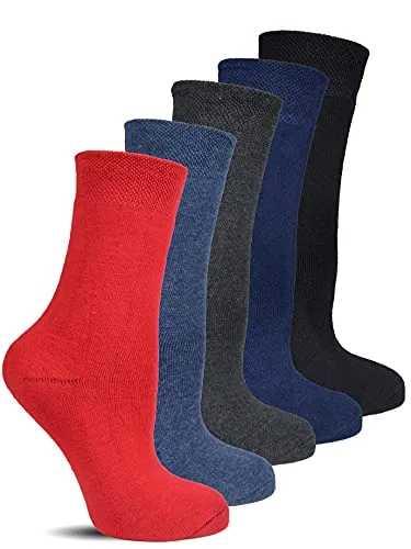 Frostfighter Damen Thermosocken ohne Gummi (6x Paar) Wintersocken Baumwolle Ski Vollfrottee Innenfutter (Bunt, 39-42)