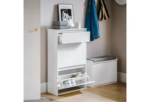 SoBuy Schuhkipper mit 2 Klappen in weiß von SoBuy