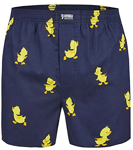 Happy Shorts Herren American Boxer Boxershorts Shorts Webboxer Küken - Chicks, Wäschegröße:XL, Präzise Farbe:Kücken - Chicks