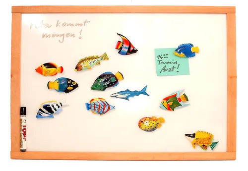Whiteboard, Note-Board schutzlackiert & magnetisch im Rahmen aus Buche 50 x 60cm